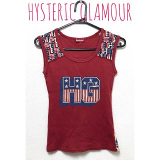 ヒステリックグラマー(HYSTERIC GLAMOUR)のHYSTERIC GLAMOUR《レア》ロゴ プリント ノースリーブ トップス(カットソー(半袖/袖なし))