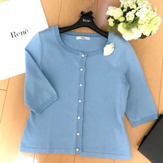 René - 新品同様 ️Rene 36˚’18年♢ブルー系☆*パ－ル♢スカラップ☆˚カ－ディの通販｜ラクマ