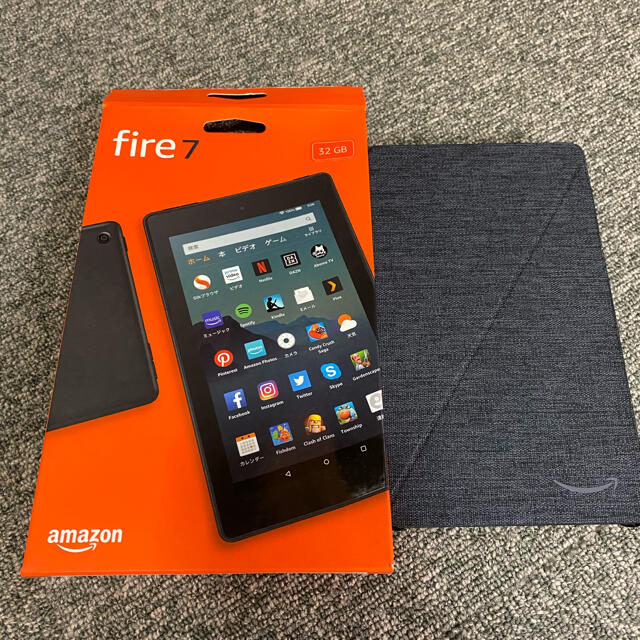 Amazon Fire7 32GB 純正カバー付き 未使用保護フィルム付き