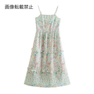ザラ(ZARA)の🍀5月新作🎏4315◆レトロ 花柄 キャミワンピース(ひざ丈ワンピース)