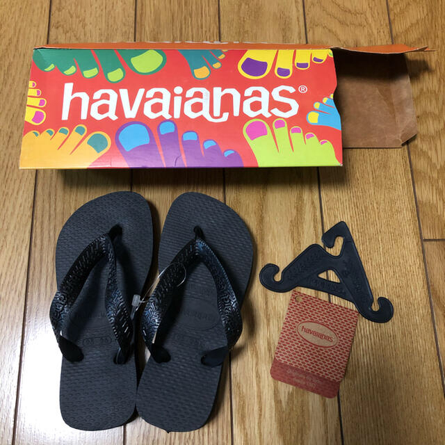 havaianas(ハワイアナス)のH.TOP PRETO BLACK キッズ/ベビー/マタニティのキッズ靴/シューズ(15cm~)(下駄/草履)の商品写真