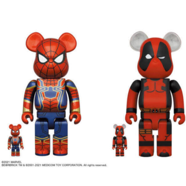 BE@RBRICK DEADPOOL IRON SPIDER 100%&400%