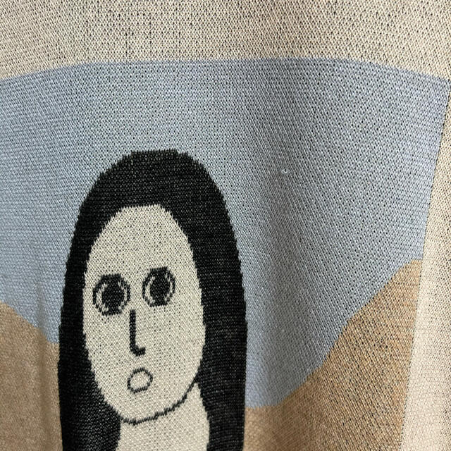 kolor(カラー)のkota gushiken モナリザ　ニット　半袖　ベージュ　サイズ２ メンズのトップス(Tシャツ/カットソー(半袖/袖なし))の商品写真