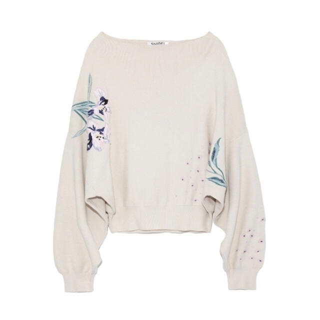 SNIDEL - snidel ドルマンエンブロイダリーニット(white)