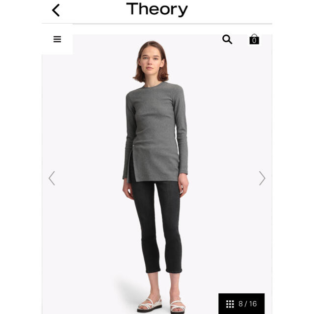 送料無料 通販 ファッション Theory♦︎セオリー♦︎スリット入りボタン付きカットソー カットソー(長袖/七分)