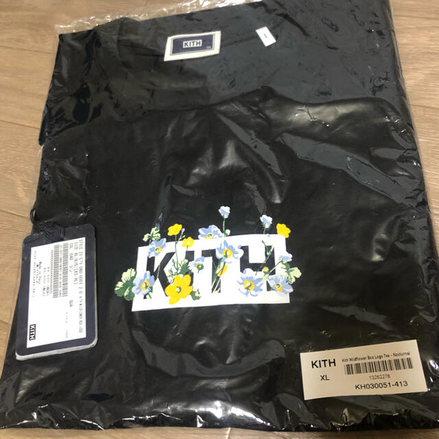 Tシャツ/カットソー(半袖/袖なし)Kith floral box Tee ネイビー XL 新品