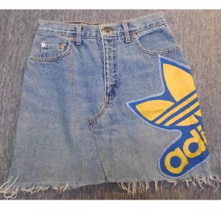 リーバイス(Levi's)のリーバイス☆リメイクデニムスカート　アディダス(ミニスカート)