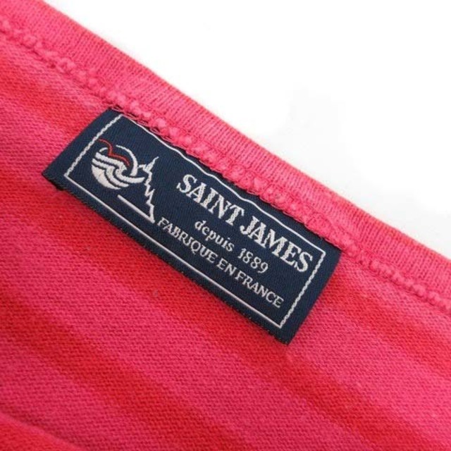 SAINT JAMES(セントジェームス)のセントジェームス バスクシャツ ボーダー カットソー 長袖 36 M ピンク レディースのトップス(カットソー(長袖/七分))の商品写真