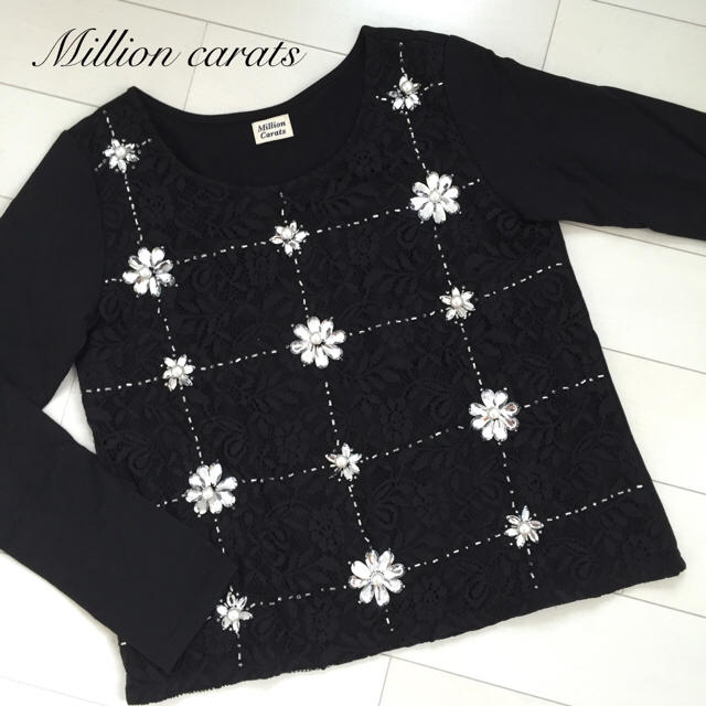 Million Carats(ミリオンカラッツ)のMillion carats🌹ビジュー ロンT♡ レディースのトップス(カットソー(長袖/七分))の商品写真