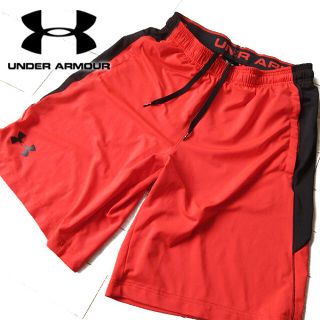 アンダーアーマー(UNDER ARMOUR)の美品 M アンダーアーマー メンズ ハーフパンツ オレンジ×ブラック(ショートパンツ)