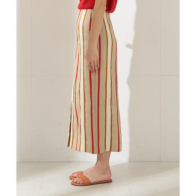 Demi-Luxe BEAMS(デミルクスビームス)のDemi-Luxe BEAMS / ストライプ フロントスリットタイトスカート レディースのスカート(ロングスカート)の商品写真