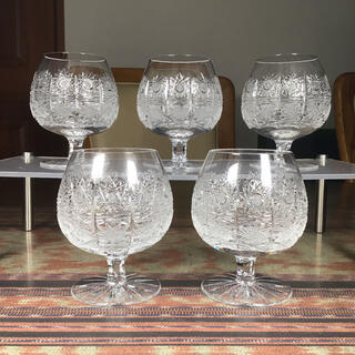 ボヘミア クリスタル(BOHEMIA Cristal)のBOHEMIA レッドクリスタル製　ブランデーグラス　5杯(グラス/カップ)