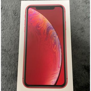 アイフォーン(iPhone)のiPhone XR 64GB RED SIMフリー 新品保護ガラスフィルム付(スマートフォン本体)