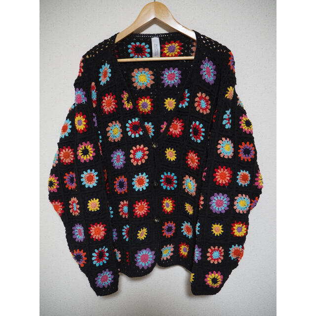 Niche CROCHET CARDIGAN COLORFUL 花柄カーディガン