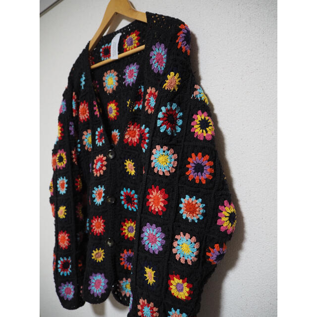 Niche CROCHET CARDIGAN COLORFUL 花柄カーディガン