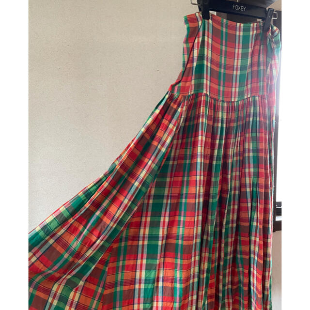 IENA(イエナ)のSALE⭐︎IENAインド綿マキシスカート　チェック40サイズ レディースのスカート(ロングスカート)の商品写真