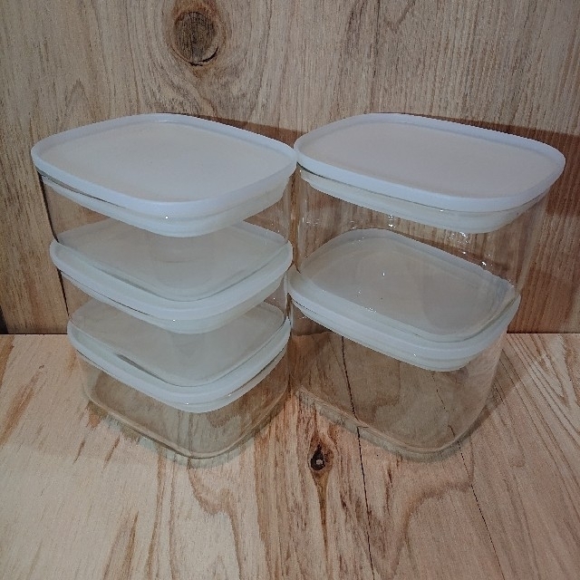 MUJI (無印良品) - 無印良品 耐熱ガラス保存容器(角型)5個 MUJI (無印良品) - 無印良品 耐熱ガラス保存容器(角型)5個