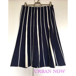 URBAN NOW ストライプ スカート 麻55%  美品✨ SALE‼️(ひざ丈スカート)