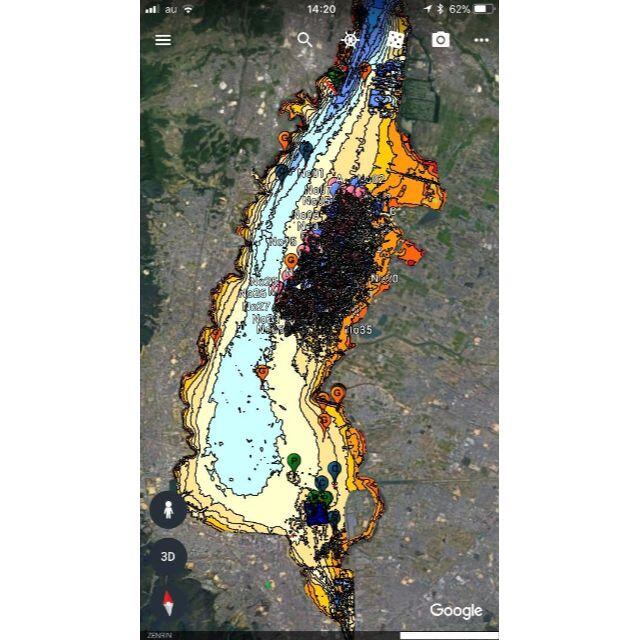 スマホ・モバイル用　GoogleEarth琵琶湖南湖全域マップ