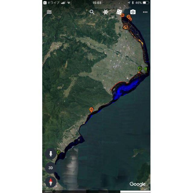 スマホ・モバイル用　GoogleEarth琵琶湖湖西広域マップフィッシング