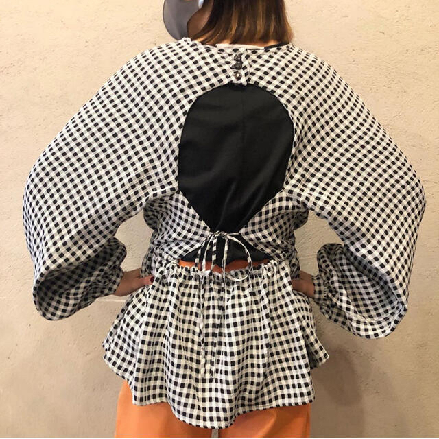 【定価 ¥34,100】 BELPER GINGHAM BLOUSE