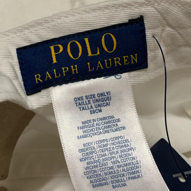 Ralph Lauren(ラルフローレン)の1点のみ☆ 59cm 新品コットンツイル 1992 スポーツ キャップ ホワイト メンズの帽子(キャップ)の商品写真