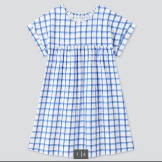 ユニクロ(UNIQLO)の新品未使用　UNIQLO ユニクロ　ワンピース（チェック・半袖） 半袖ワンピース(ワンピース)