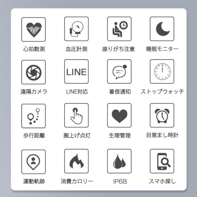 日本語対応 スマートウォッチ 万歩計 血圧 心拍 血中酸素 メンズの時計(腕時計(デジタル))の商品写真