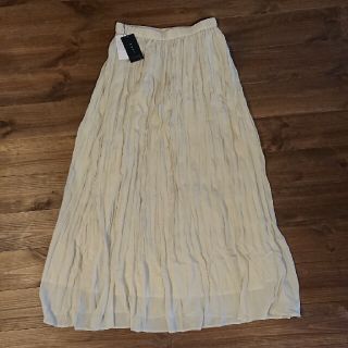 【新品・未使用】シフォンクリンクルギャザースカート L.BEIGE【KBF+】