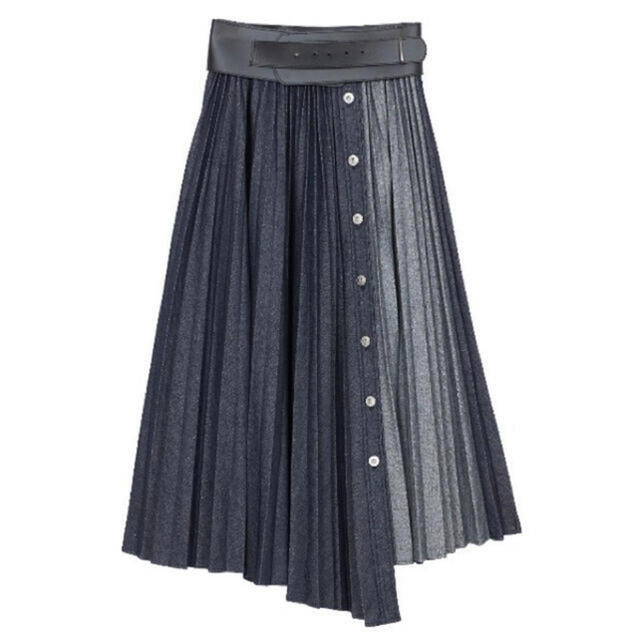 Ameri VINTAGE(アメリヴィンテージ)のAmeri VINTAGE  DENIM PLEATS SKIRT レディースのスカート(ロングスカート)の商品写真