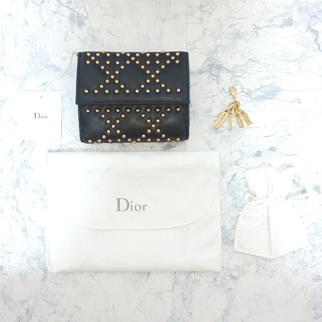 【新品/タグ付】Dior クリスチャンディオール スタッズ コンパクトウォレット
