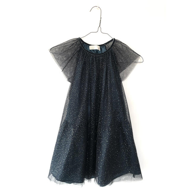 ZARA KIDS(ザラキッズ)のZARA  kids キッズ　ドレス　ワンピ　きらきら　グリーン キッズ/ベビー/マタニティのキッズ服女の子用(90cm~)(ワンピース)の商品写真