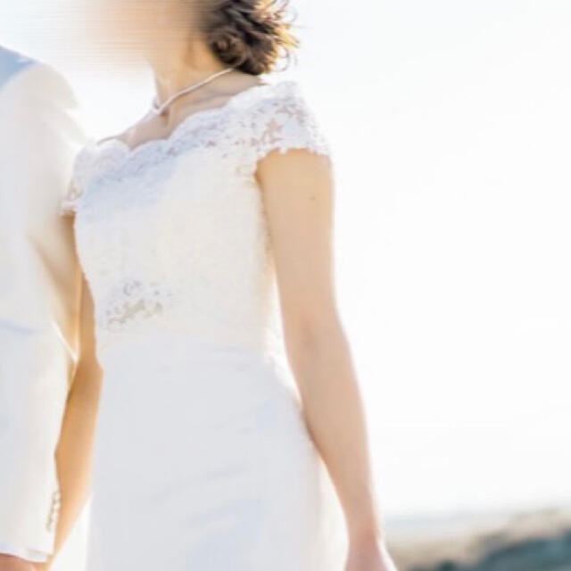 【moco様専用】WITH A WHITE ミカドオフショルダー ボレロ レディースのフォーマル/ドレス(ウェディングドレス)の商品写真