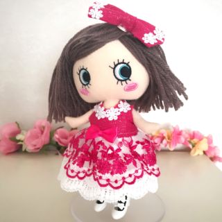 アタオ(ATAO)のイーマリー服　濃いピンクのワンピースセット(ぬいぐるみ)