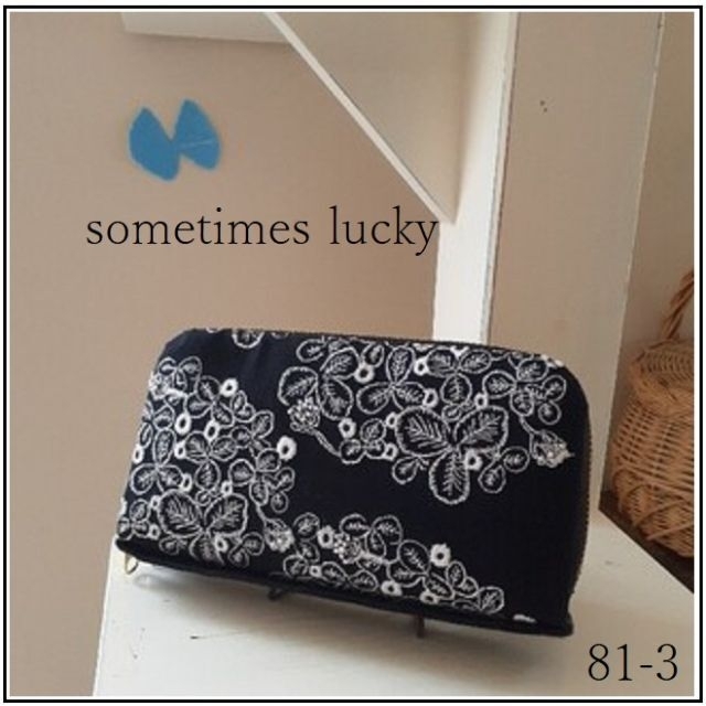 blackスライダー【専用❽❶-❸】⚮̈ sometimes lucky◆twin長財布※特注品