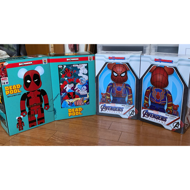 BE@RBRICK IRON SPIDER DEADPOOL 100%&400%