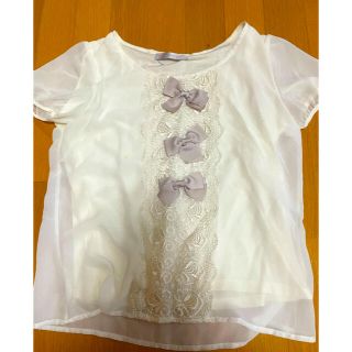 パウダーシュガー(POWDER SUGAR)のパウダーシュガーリボンTシャツ(Tシャツ(半袖/袖なし))