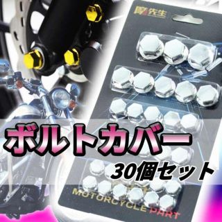 ボルトカバー キャップ メッキ ドレスアップ バイク ボルトキャップ 銀(その他)