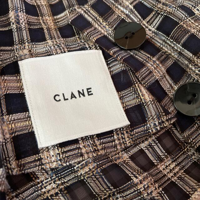 CLANE シースルー チェック オーバー シャツ ジャケット