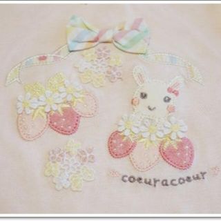 クーラクール(coeur a coeur)の◆新品◆クーラクール　初夏　半袖Tシャツ　イチゴ　95　ピンク(Tシャツ/カットソー)