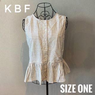 ケービーエフ(KBF)のKBF/ノースリーブ　ブラウス　カットソー/紺×白色(シャツ/ブラウス(半袖/袖なし))