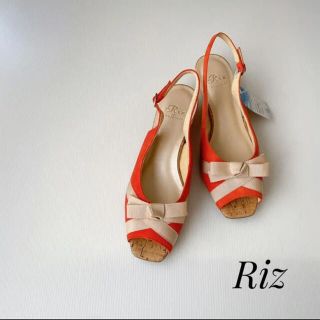 リズラフィーネ(Riz raffinee)の【Riz raffine タグ付き 未使用品】オレンジ　バックストラップサンダル(サンダル)