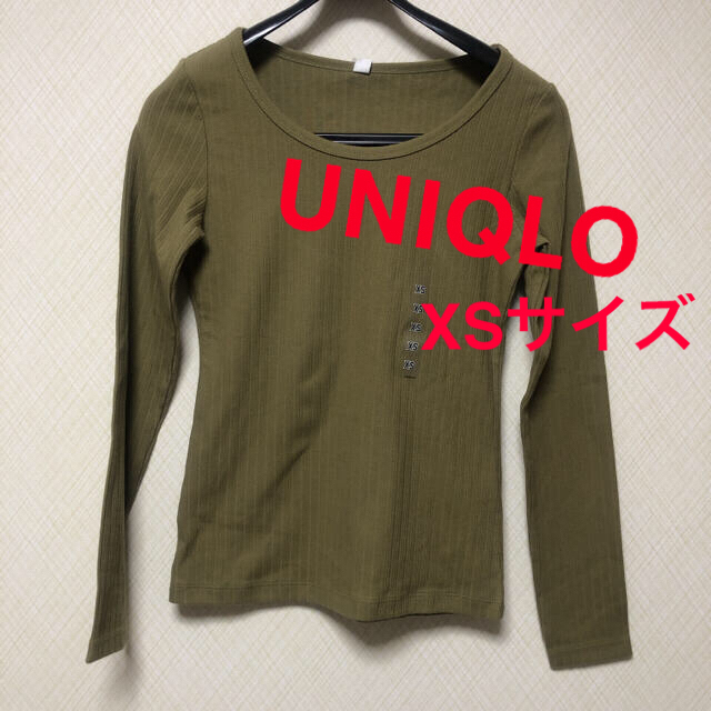 UNIQLO(ユニクロ)のUNIQLO リブラウンドネックT レディースのトップス(Tシャツ(長袖/七分))の商品写真