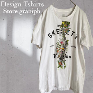 グラニフ(Design Tshirts Store graniph)のデザインティーシャツストアグラニフ 半袖 tシャツ ドクロ 花柄 フラワー(Tシャツ/カットソー(半袖/袖なし))