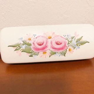 薔薇の眼鏡ケース　トールペイント　メガネケース(サングラス/メガネ)