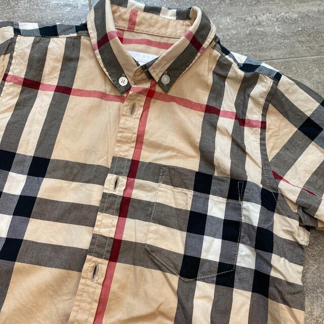 BURBERRY(バーバリー)のバーバリー　半袖ボタンダウンシャツ　サイズ８ キッズ/ベビー/マタニティのキッズ服男の子用(90cm~)(ブラウス)の商品写真