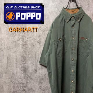 カーハート(carhartt)のカーハート☆レザーロゴ入りダブルポケット半袖ワークシャツ(シャツ)