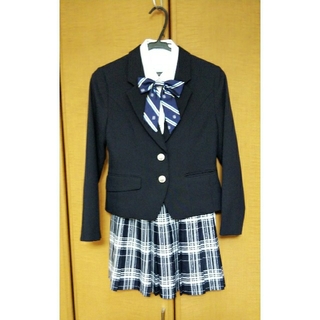 【お値下げ】子供フォーマル 卒業式スーツ JK風 紺 150cm ３点セット(ドレス/フォーマル)