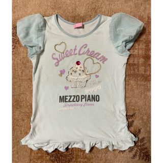 メゾピアノ(mezzo piano)のメゾピアノ スウィートクリームプリントTシャツ　160cm(Tシャツ/カットソー)