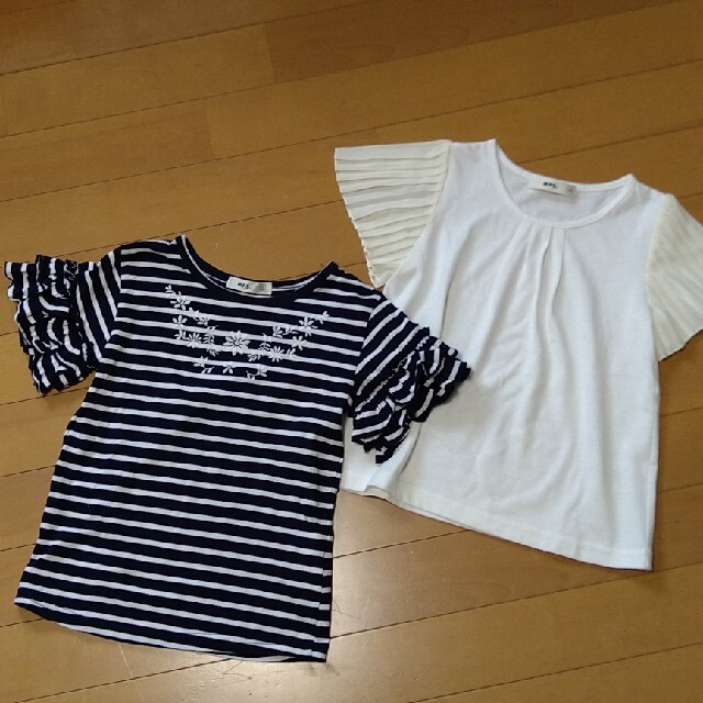 MPS(エムピーエス)のフリル袖Tシャツ 2枚組 キッズ/ベビー/マタニティのキッズ服女の子用(90cm~)(Tシャツ/カットソー)の商品写真